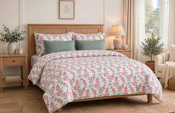 Bedsheet 5 piece pink rose petals