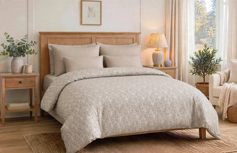 Comforter sets 6 pieces taupe paisley