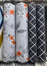 Comforter set 6 pieces grey and orange petals