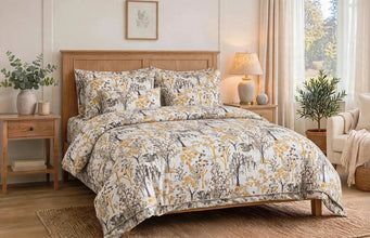 Bedsheet 5 pieces mustard woodland tress