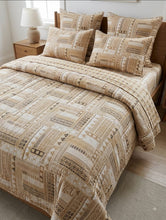 Bedsheet 5 pieces light brown blocks