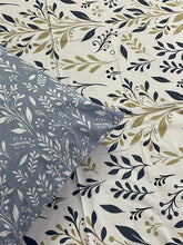 Bedsheet 5 piece blue leaves