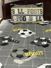 Single bedsheet grey football