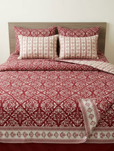 Bedsheet 5 piece red damask