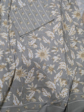 Bedsheet 5 pieces grey with beige gold leaf