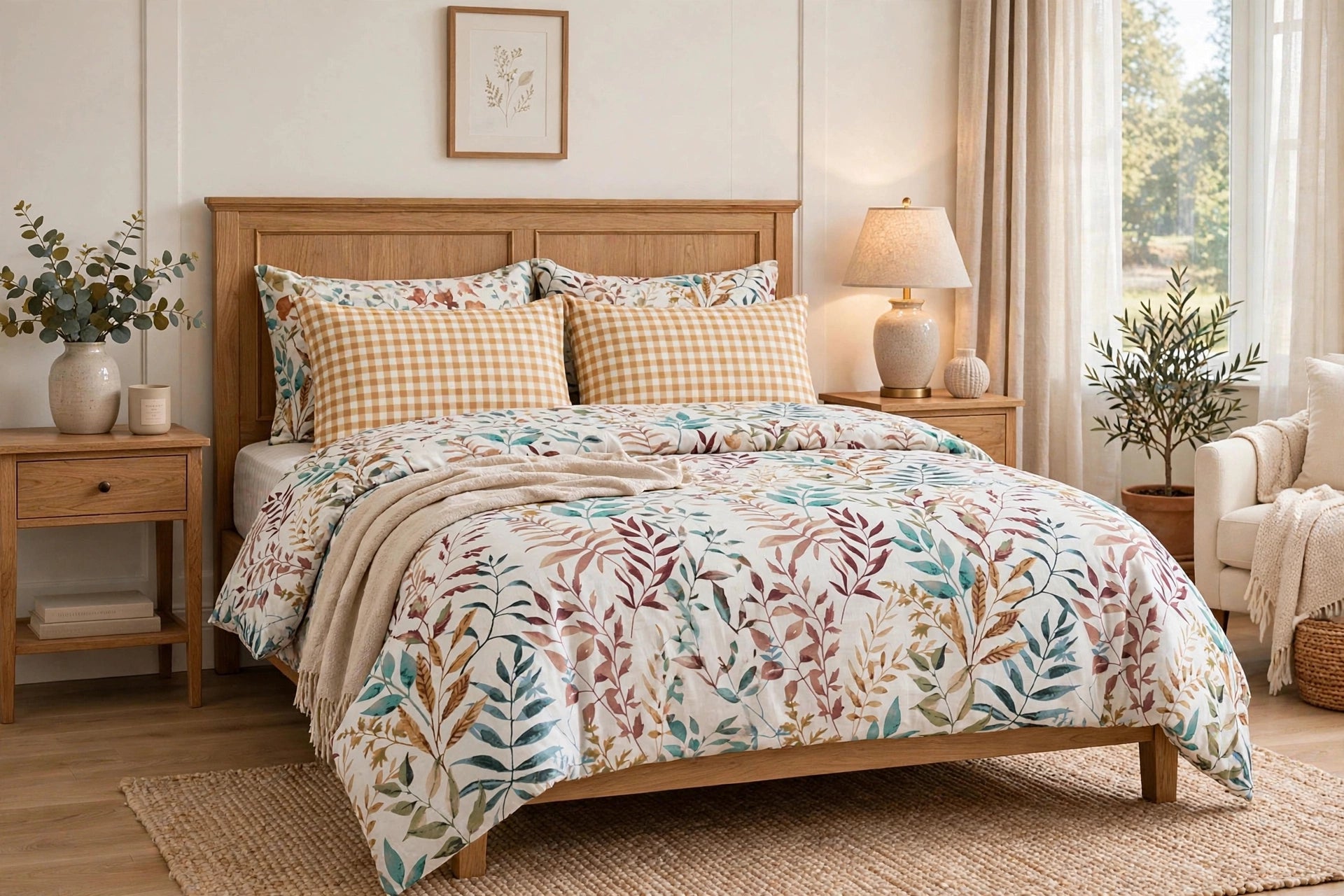 Comforter set 6 piece foan leaf