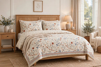 Bedsheet 5 pieces red flowers