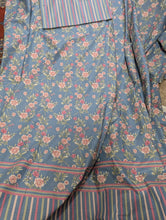 Bedsheet 5 piece dusty blue peach roses vine