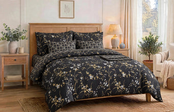 Comforter set 6 pieces Black gold
