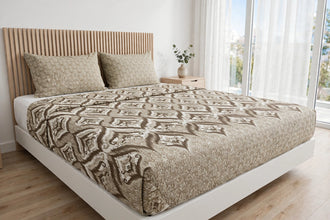 Bedsheet 5 pieces Ikat brown