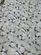 Bedsheet 5 pieces beige with white peonies