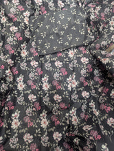 Comforter set 6 piece dark grey folral clusters
