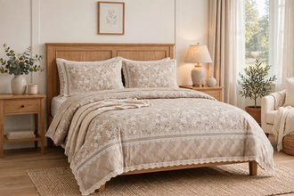 Bedsheet 5 pieces white flower