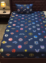 Single bedsheet 2 pieces blue logoes