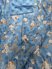 Bedsheet 5 pieces sky blue with cream and mustard flowers