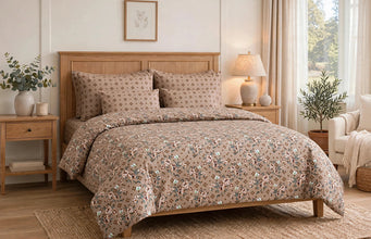 Bedsheet 5 piece brown floral