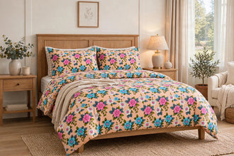 Bedsheet 5 pieces pink rose