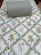 Bedsheet 5 pieces green floral