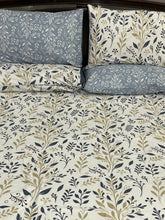 Bedsheet 5 piece blue leaves