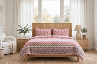 Bedsheet 5 pieces pink boti