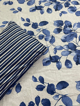Bedsheet 5 pieces dark blue leaf