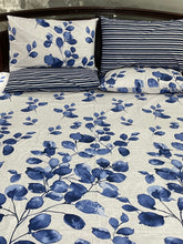 Bedsheet 5 pieces dark blue leaf