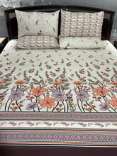 Bedsheet 5 pieces orange flowers