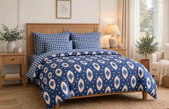 Bedsheet 5 pieces blue diamond