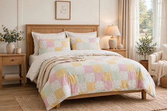 Bedsheet 2 piece pink blocks