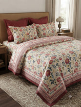 Bedsheet 5 pieces pink rose garden