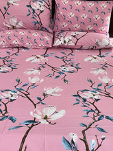 Bedsheet 5 pieces pink branches