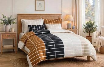 Bedsheet 5 piece brown and black geometric