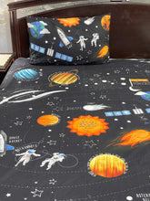 Single bedsheet black space