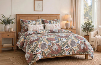 Bedsheet 5 pieces orangish green