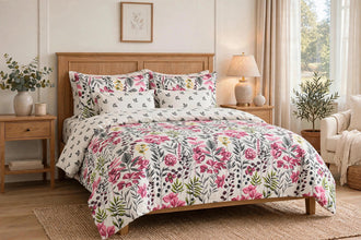 Bedsheet 5 piece pink floral