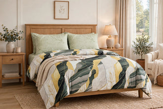 Bedsheet 5 piece grey pattern