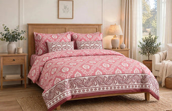 Bedsheet 5 pieces dark pink