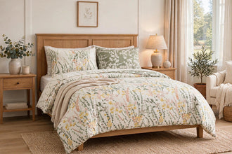 Bedsheet 5 pieces green leaf