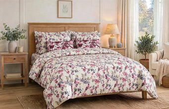 Bedsheet 5 piece off white watercolour pink grey