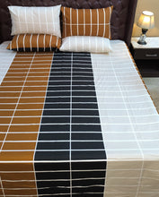 Bedsheet 5 piece brown and black geometric