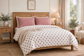 Bedsheet 5 pieces red tulips