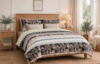 Bedsheet 5 pieces black strips