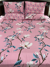 Bedsheet 5 pieces pink branches