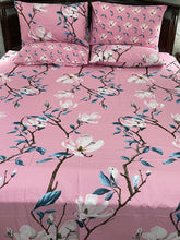 Bedsheet 5 pieces pink branches