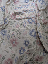 Bedsheet 5 pieces blue pink ikat flowers