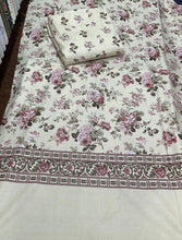 Comforter set daisy pink purple roses