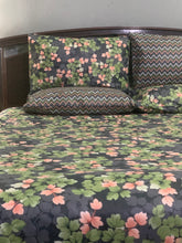 Bedsheet 5 pieces green flowers