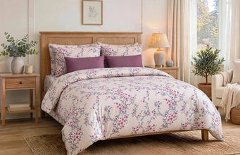 Bedsheet 5 piece purple jasmine garden