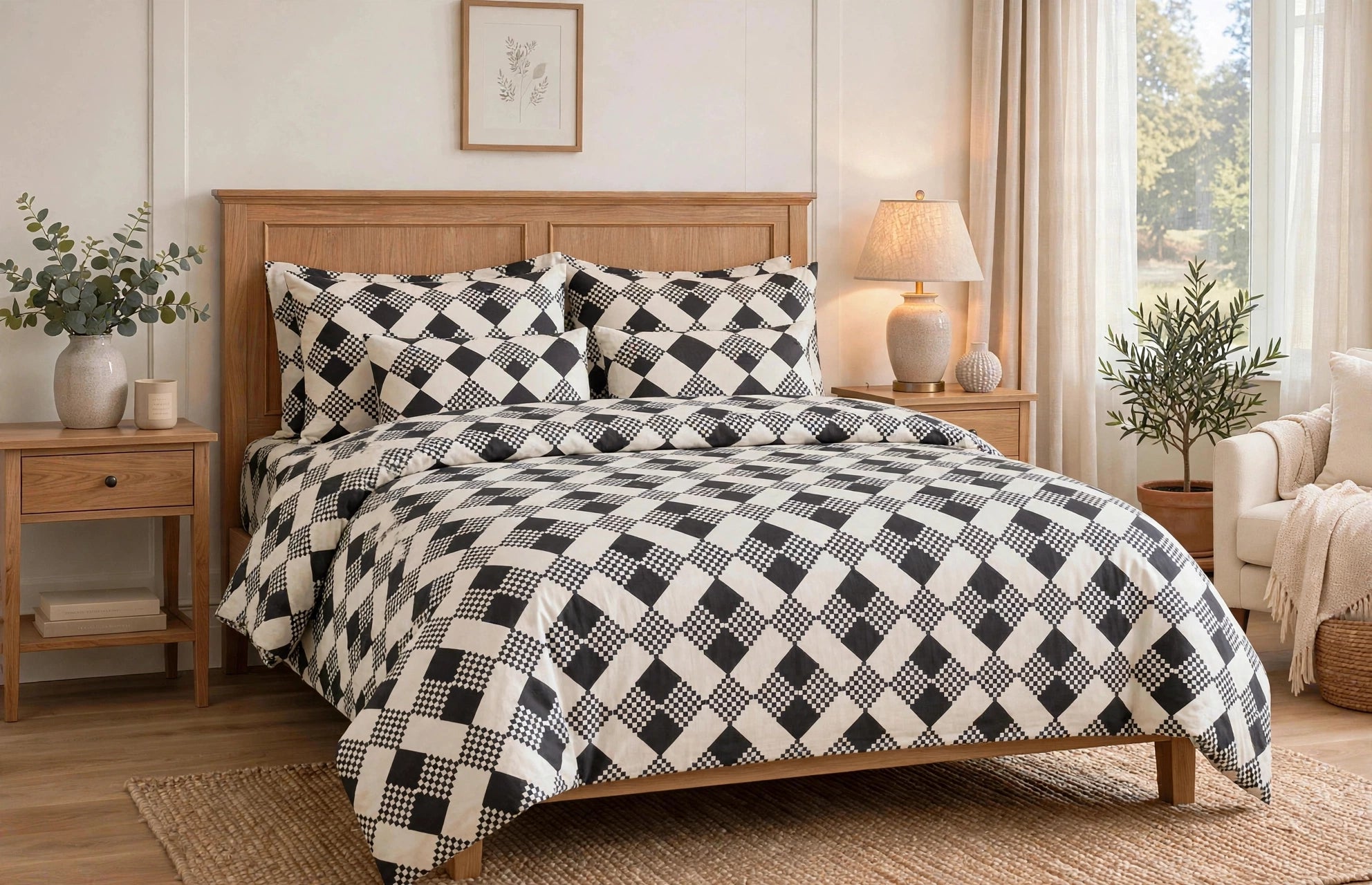 Comforter set 6 piece geometrical
