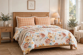 Bedsheet 5 piece orange floral